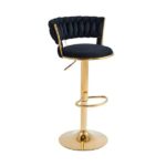 Velvet Black Bar Stool