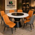 Modern Six-seater Round Dining Table