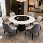 Six-seater Marble Round Dining Table