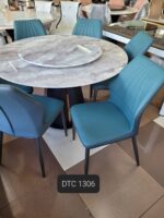 Six-seater Marble Round Dining Table - Image 3