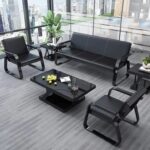 Five-seater Black Executive Visitors Waiting Sofa - Image 3