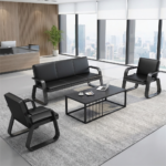 Five-seater Black Executive Visitors Waiting Sofa - Image 2